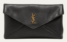 Envelope pouch clutch bag in leather