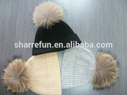 wholesale 7gg rib pure cashmere knitted hats