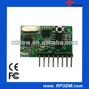 Superheterodyne rf receiver module 433mhz with learning code