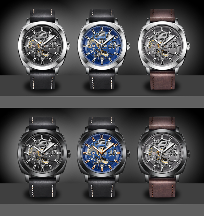 By Benyar Watch 5121 Automatic Mechanical Movement Waterproof Sport Top Brand Business Reloj Hombre Luxury Watches for Men