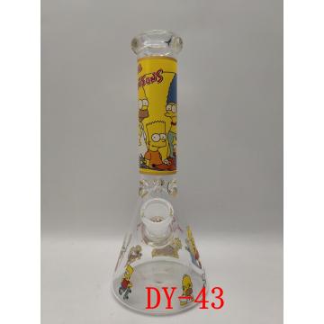 Pipes à fumer en verre de 25 cm avec décalcomanie baroque