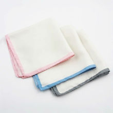 Plain White Twill Silk Men Pocket Kerchief Scarf