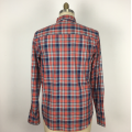 Red blue Plaid Long Sleeve Shirt