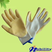 10guage white cotton crinkles grip work gloves