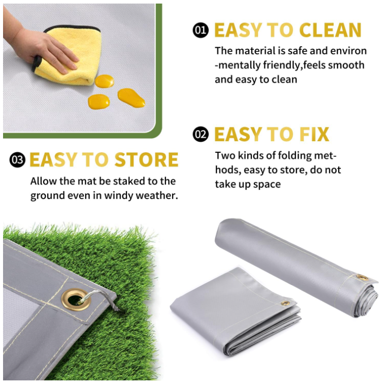 40*40 inches Under Grill Mat Deck Patio Fire Pit Mats Fire Resistant Water Resistant Oil Proof Easy to Clean Outdoor Grill Mat
