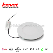 Recessed installed no glare flat round panel with external driver