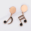 Desain Baru Rose Gold Music Note Earrings