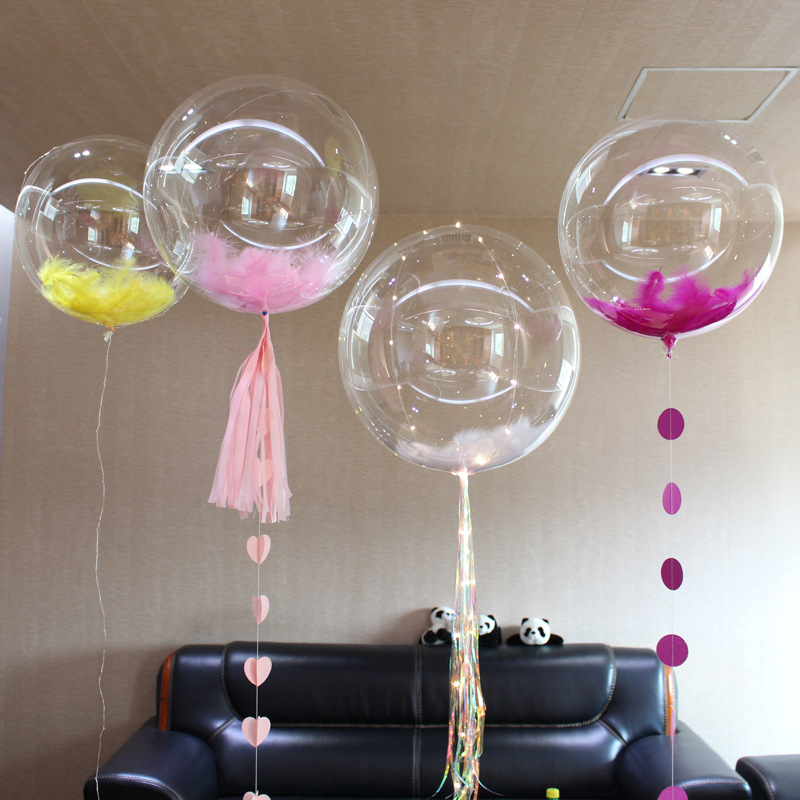 Bobo Balloons Hot Selling 12 18 20 24 36 Inch Stretchable Transparent Clear Round Bobo Plastic Bubble Balloon For Party Decor