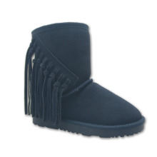 High quality Fringe leather winter kids boots