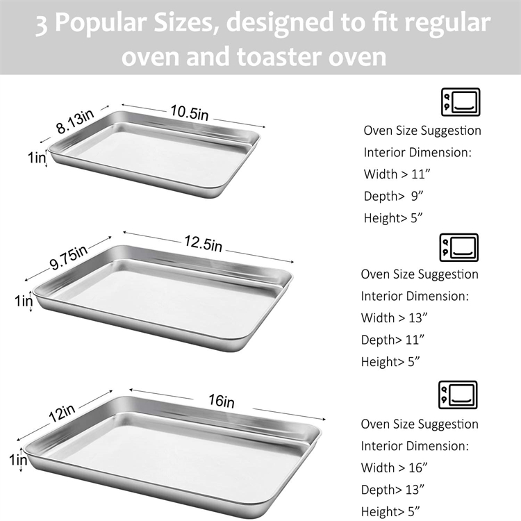 Serving Tray 304 Stainless Steel Dinnerware Set Food Tray BBQ Sheet Tray