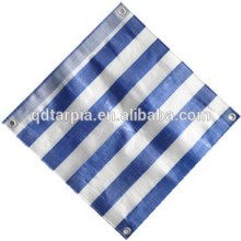 Blue white blue plastic stripe fabric pe tarpaulin