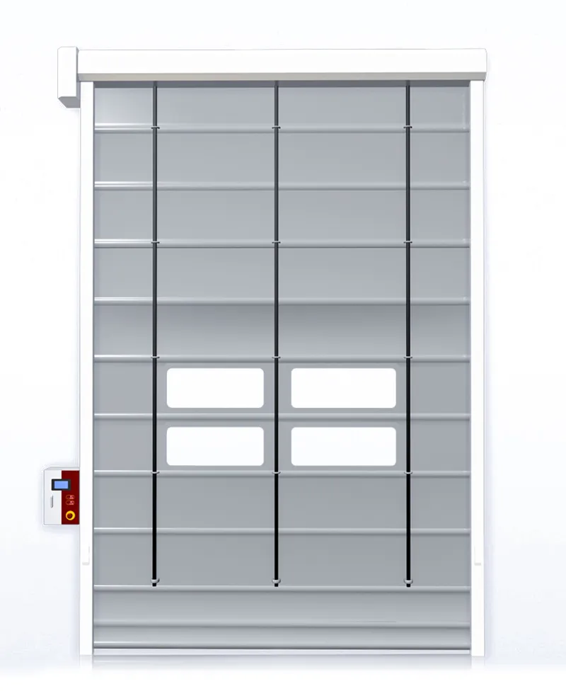 Industrial Wind Resistant Plastic PVC Fabric Rapid Stacking Automatic High Speed Fast Acting Stacking Gate Stacking Door with Hardware Factory Wholesale