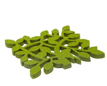 Green drink Coaster with leaf pattern