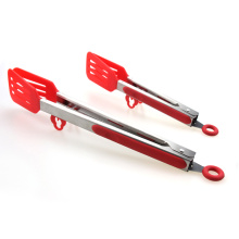 Self Standing Rubber Handle Nylon Chef Tongs