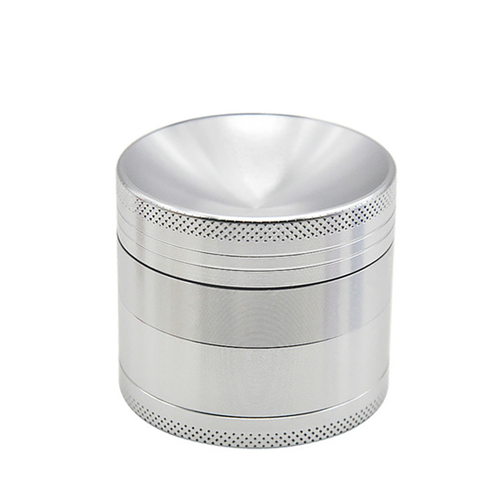 Aluminum Alloy 4 Piece Herb Grinder Weed Grinder Concave Top 50mm herb Crusher With Curved Diamond Teeth Custom Logo