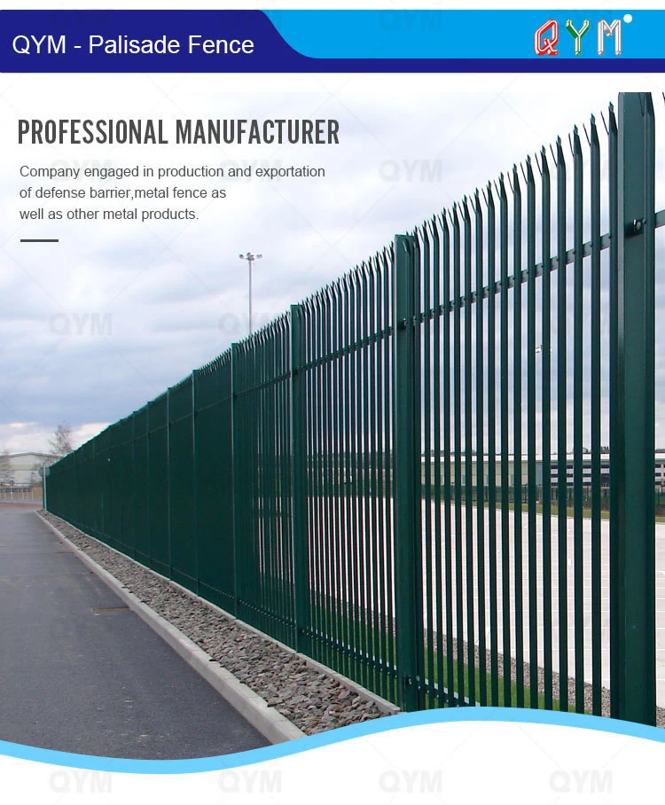 Second Hand Palisade Fencing Angle Iron Palisade Fence and Gate for Sale