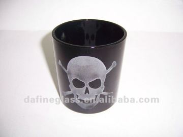 personalized screen printing glass Candle Holder /candle jar