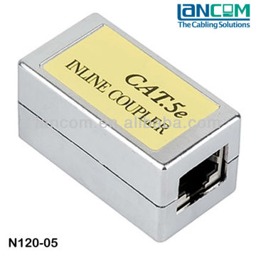 LC factory Cat 5e coupler, STP Cat 5e Inline Coupler, Plastic rj45 coupler ethernet cable