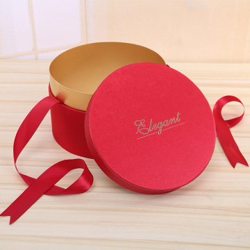 Custom Round Boxes Cardboard Box Ribbon