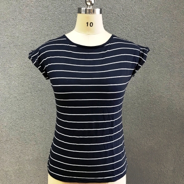 Women's cotton stripe knitted top