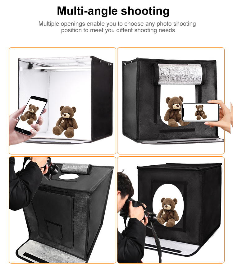 Photo Light Box 24x24 Inches 126 LED beads Photo Studio Shooting Tent Tabletop Photography Lighting Kit with 5 Background Paper