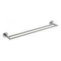 Stainless double towel rail on wall