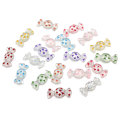 100Pcs Lovely Hearts Dots Avvolto Candy Resin Flatback Cabochons Miniature Dollhouse Food Figurine Charms