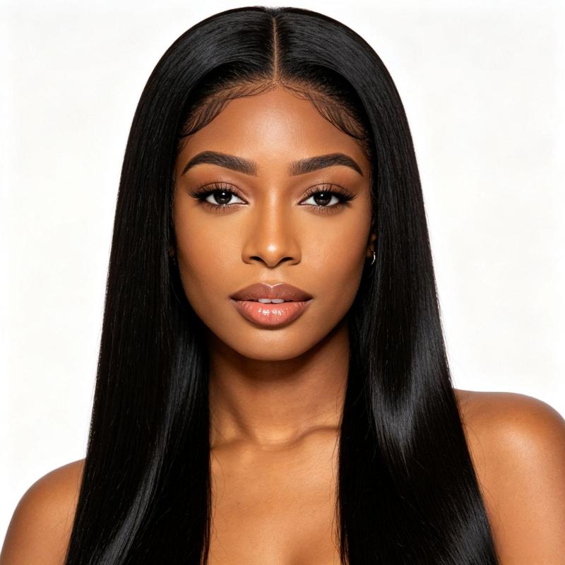 Brazilian Human Hair Lace Front Wig Straight Hair For Black Women