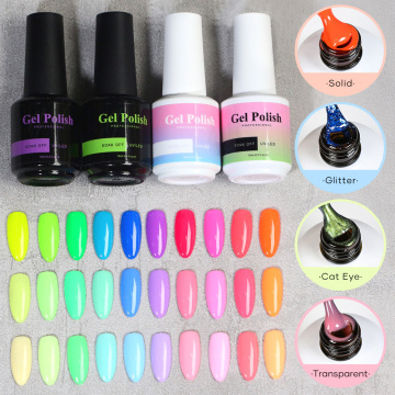 Missgel 6pcs Moq 360 Colors Glitter Cat Eye UV Gel Vernis