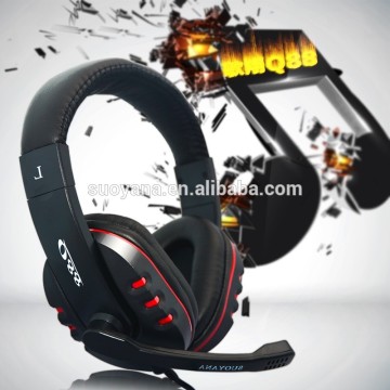 LED earphone gaming headphone, stereo headphone , headset microphone for gaming