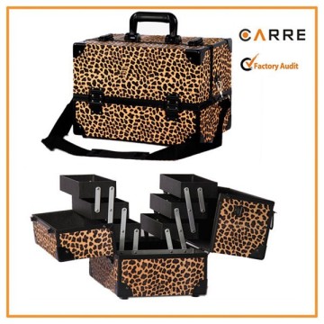leopard pattern professional makeup beauty case box