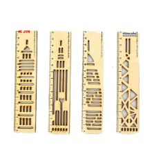 Korean Fashion Wooden Scale Parallel Ruler - Custom Funny Design for Students