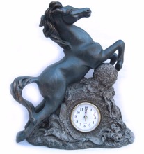 Antique Horse-Shaped Polyresin Table Clock - Affordable Decorative Find