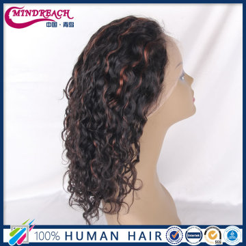 Wholesale highlight color full lace human hair wig