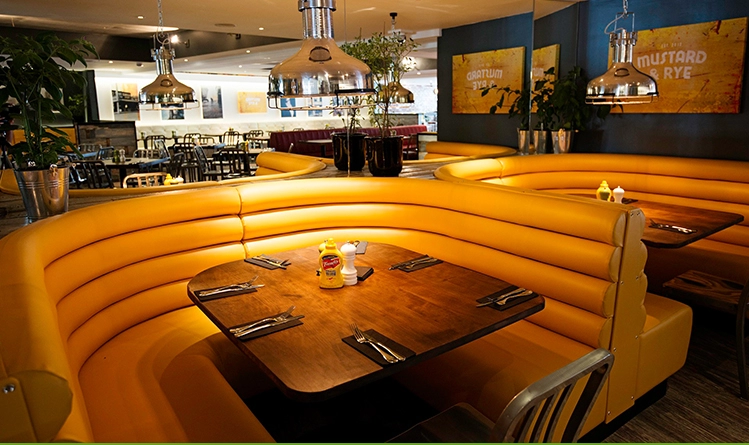 Restaurant Corner Love Seat Leather Booth