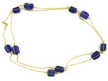 Gold Chain Blue Stone Necklace