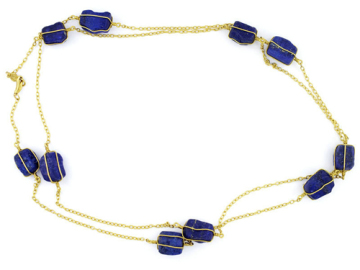 Gold Chain Blue Stone Necklace