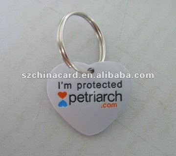 Heart shape metal tag with metal ring
