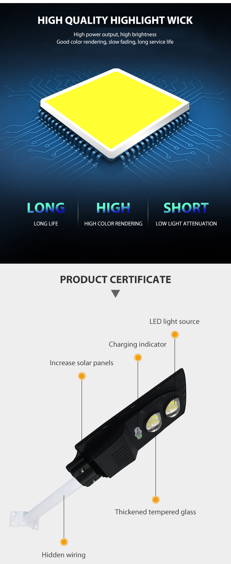 High Power COB Outdoor Ip65 Waterproof 100w 150w Integrated All In One Solar Led Street Light
