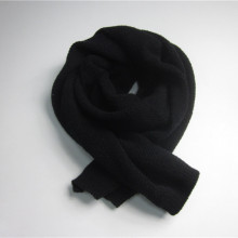 Svart lång stickad polyester scarf