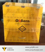 Hot sale smaller size acrylic countertop display for drills