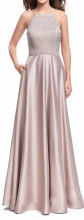 Beading Silk Satin Evening Gown Long Dress