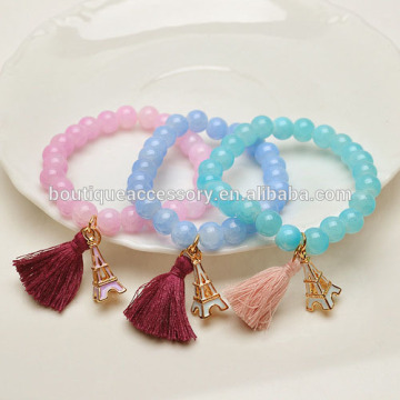 Acrylic Resin Beads Tower Tassel Bracelet