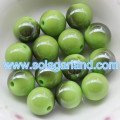 Perlas de globo jugosas de plástico súper brillante de 6-20 mm metálico de dos tonos