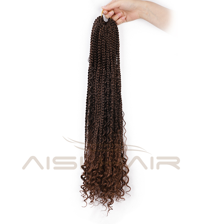 Aisi Hair Goddess Faux Locs Crochet Braids Hair Extensions Synthetic Brown Color Faux Locs Braids Hairpieces For Black Women