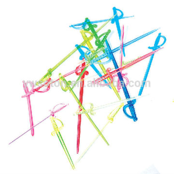 Colorful cocktail plastic fruit pick