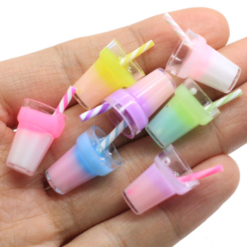 New Cartoon 3D Mini Drink Fruit Milk Tea Cup Resin Charms Pendants For DIY Decoration Earrings Key Chains Accessories