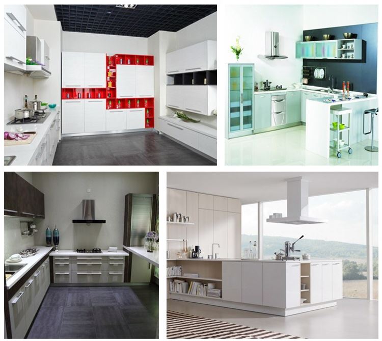 Malaysia modern design cabinet furniture semi gloss PETG ready made kitchen cabinet