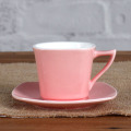 3 OZ rosa taza y platillo