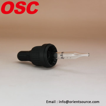 Dropper glass pipette and rubber teat